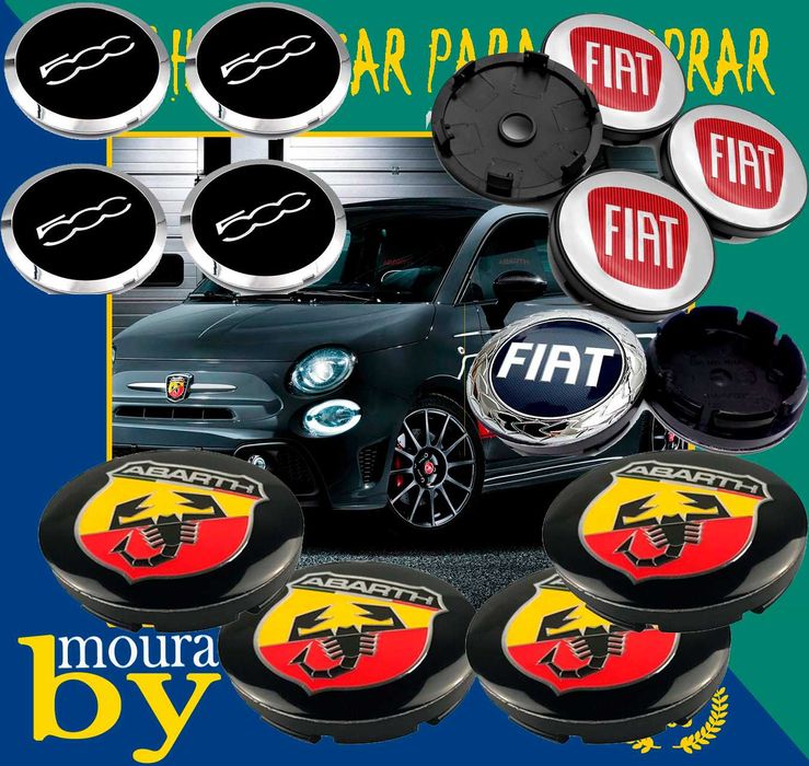 Centro de roda completo Fiat ou abarth de 56mm 60mm 133mm