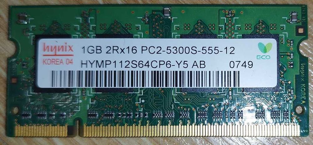 Pamięć RAM do laptopa 2x 1GB