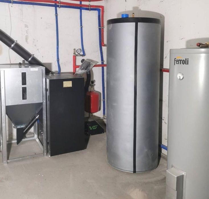 Kocioł piec pellet Ferolli 18kw montaż dotacja Czyste Powietrze