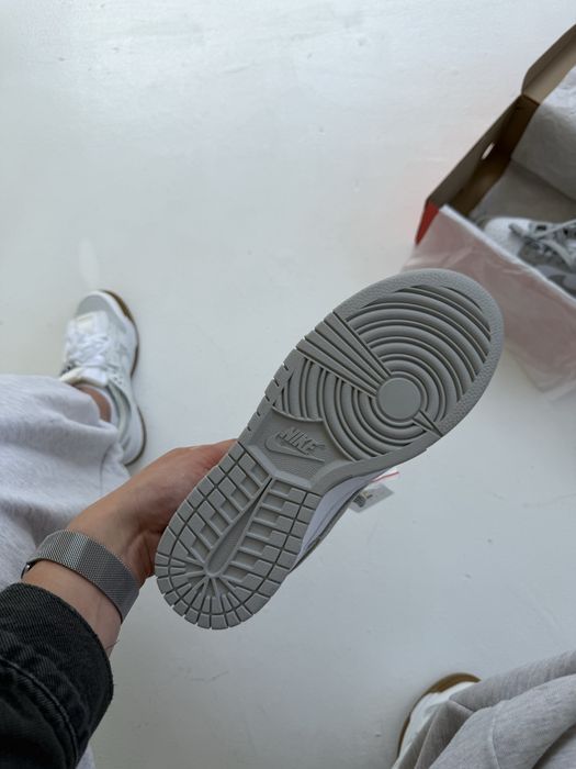 Nike SB Dunk Low Grey White кросівки найк данк сірі шкіряні