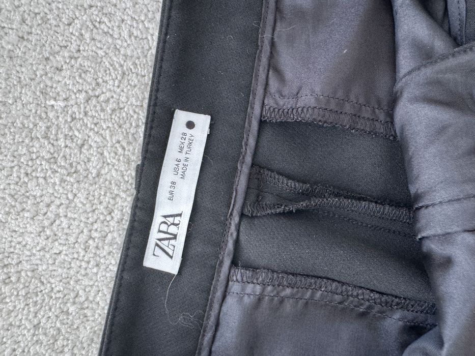 Czarne eleganckie spodnie damskie zara rozmiar M 38