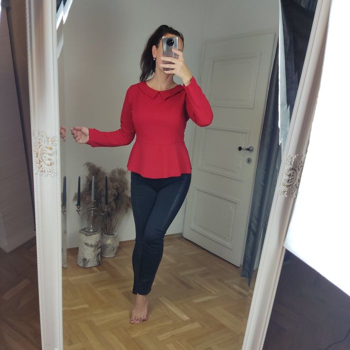 Bluzka z baskinką i kołnierzykiem XL XXL