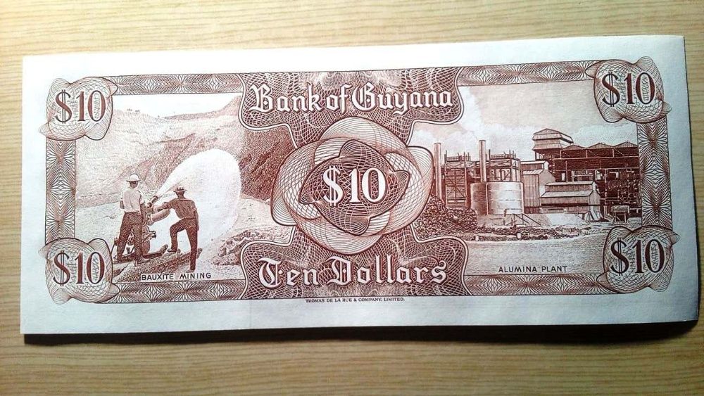 Banknot GUJANA 10 DOLARÓW 1992 UNC