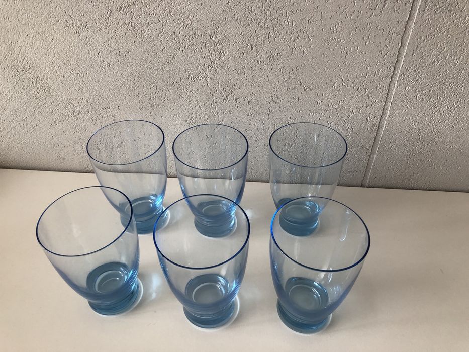 Szklanki niebieskie z PRL