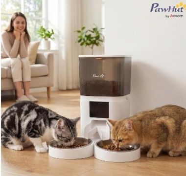 Comedouro duplo automatico wifi para cao ou gato