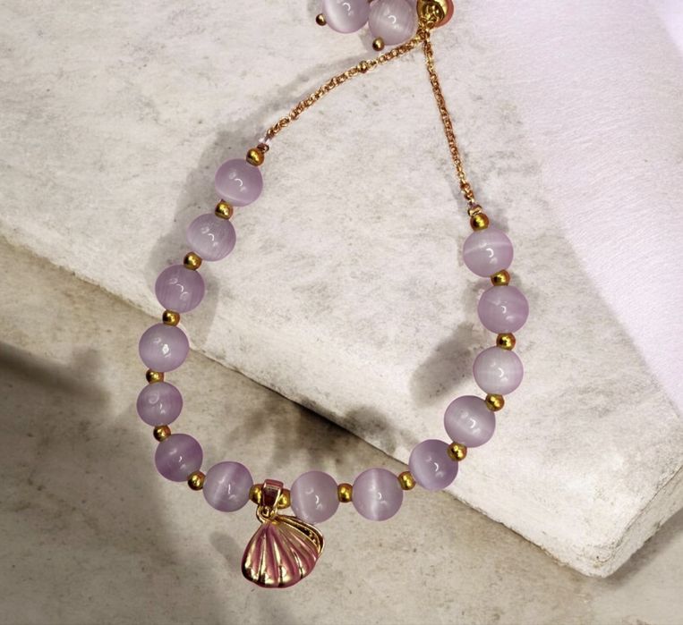 Piękna perłowa bransoletka kamienie regulowana HIT kod A36