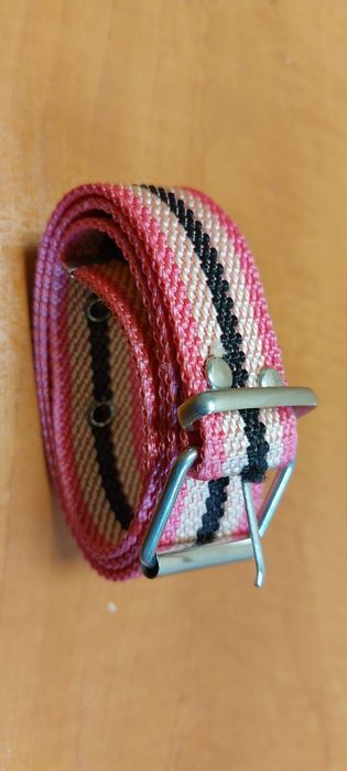 Pasek kolorowy różowy, brazowy w pasy 80 cm x 3 cm