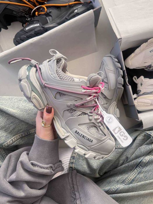 Кросівки Balenciaga Track Trail Laces WMNS Grey Pink / кроси Баленсіаг