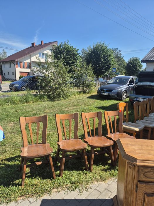 Komplet 4 krzeseł dębowych