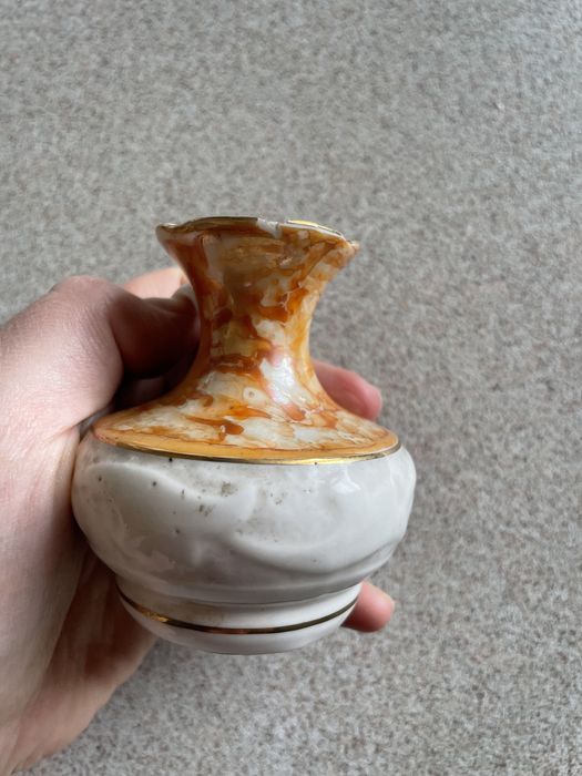 świecznik prl porcelanowy marmurkowy wzór świeca Kraków