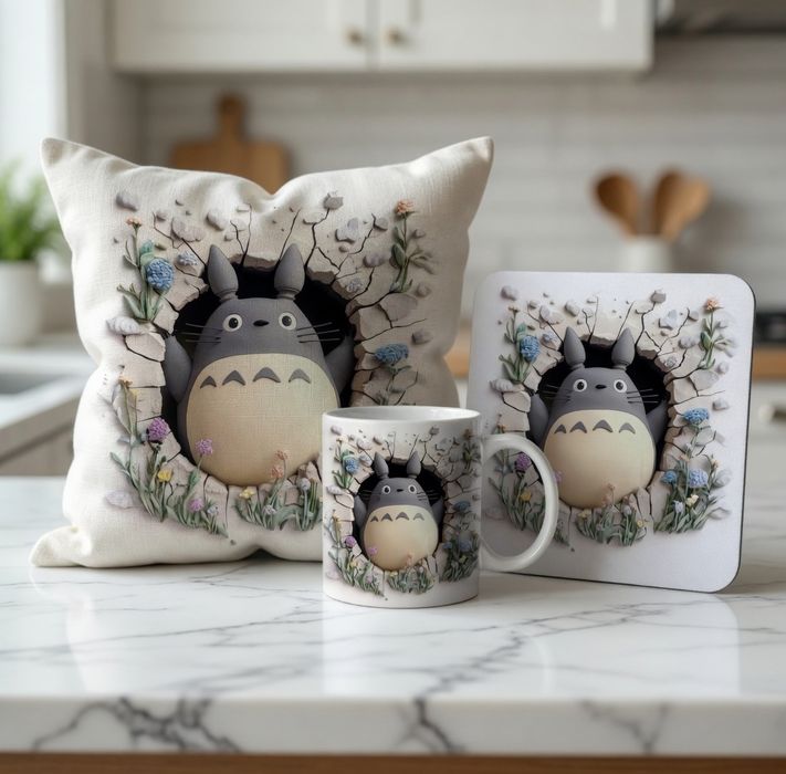 Moj Sasiad Totoro Studio Ghibli prezent manga anime zestaw kubek poduszka