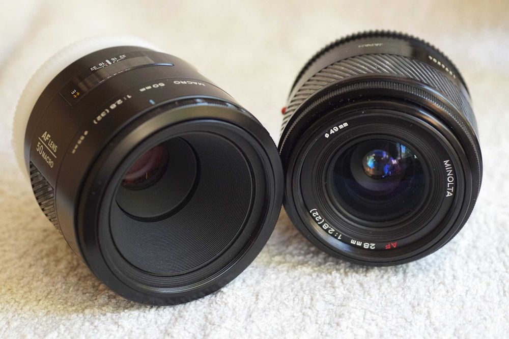 Minolta AF 28 f/2.8 + 50 Macro для Sony