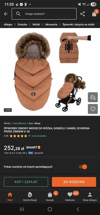 Śpiworek zimowy do wózka Cottonmoose