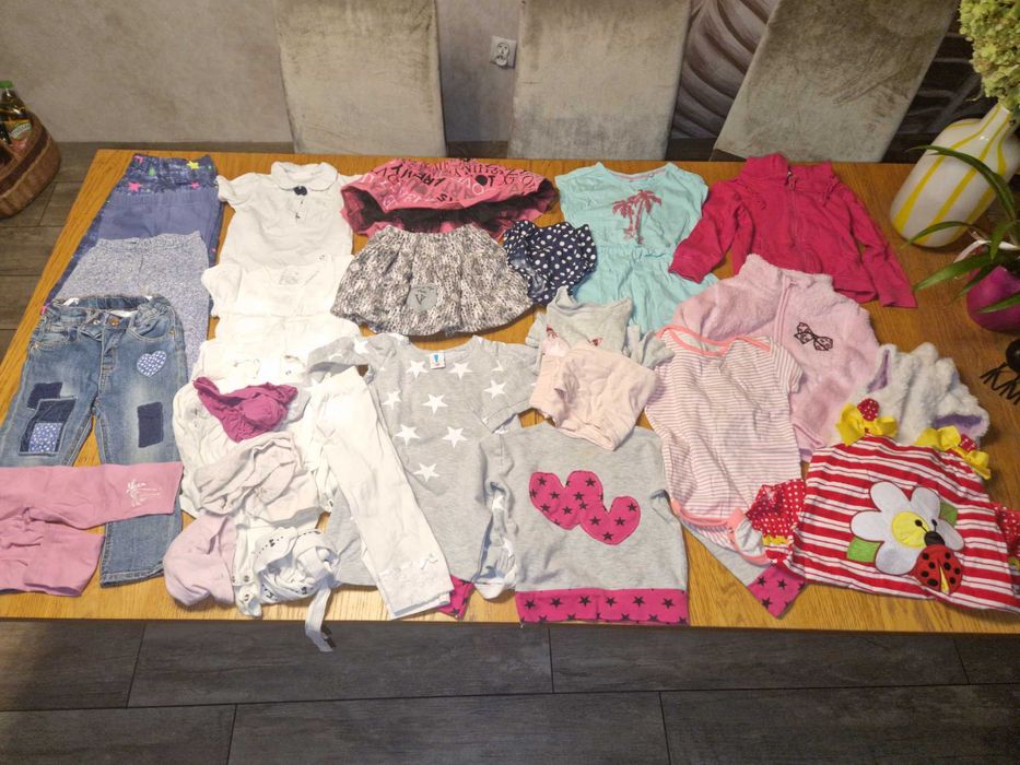 Paka dla dziewczynki 86 stan bdb 25 szt ubrania duża paczka