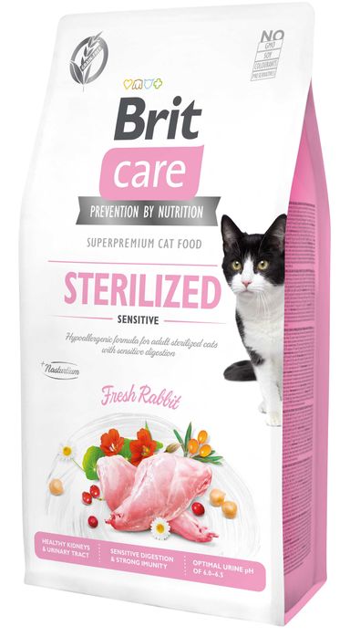 Brit Care Cat Grain-Free Sterilized Sensitive, królik, 7 kg