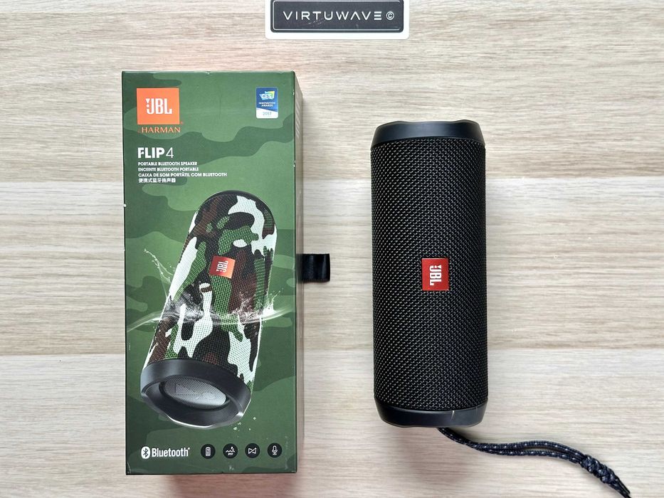 JBL Flip 4 - Czarny - Nowa bateria - Do 12h pracy