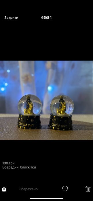 Сніжна куля декор снежный шар новогодний подарок праздник снег блестки