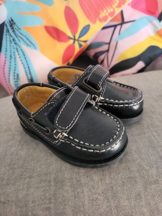 Sapatos Zippy azul marinho em pele 18