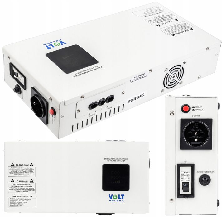 Стабілізатор напруги Volt Polska AVR 5000 SLIM 5000 Вт 5 кВт Настінний
