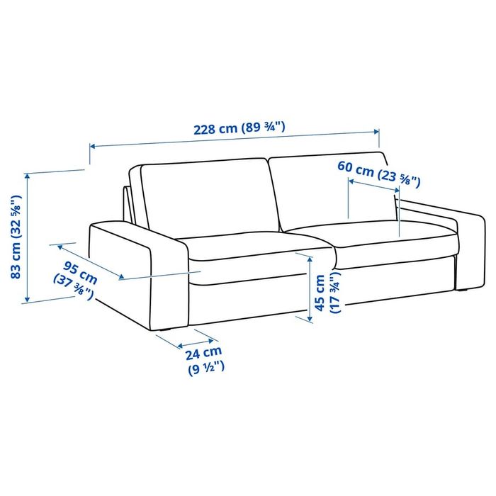 Sofá 3 Lugares IKEA KIVIK Tecido Vermelho