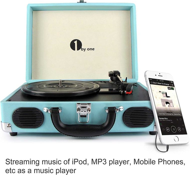 Gira-discos Bluetooth vintage com placa giratória - Prenda dia do Pai