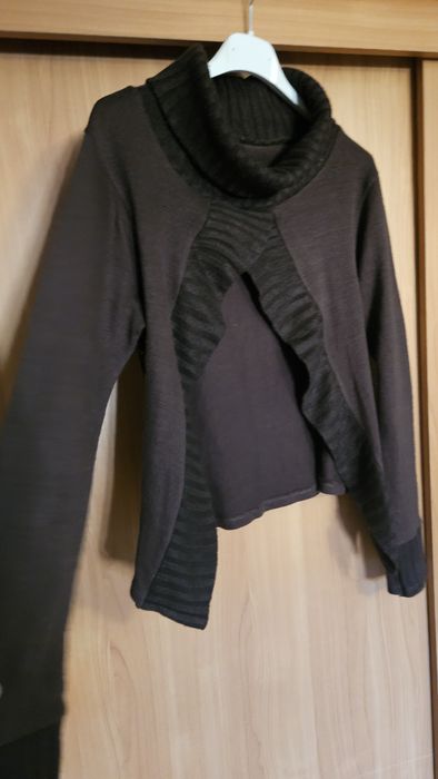 Sweterek narzutka brąz M