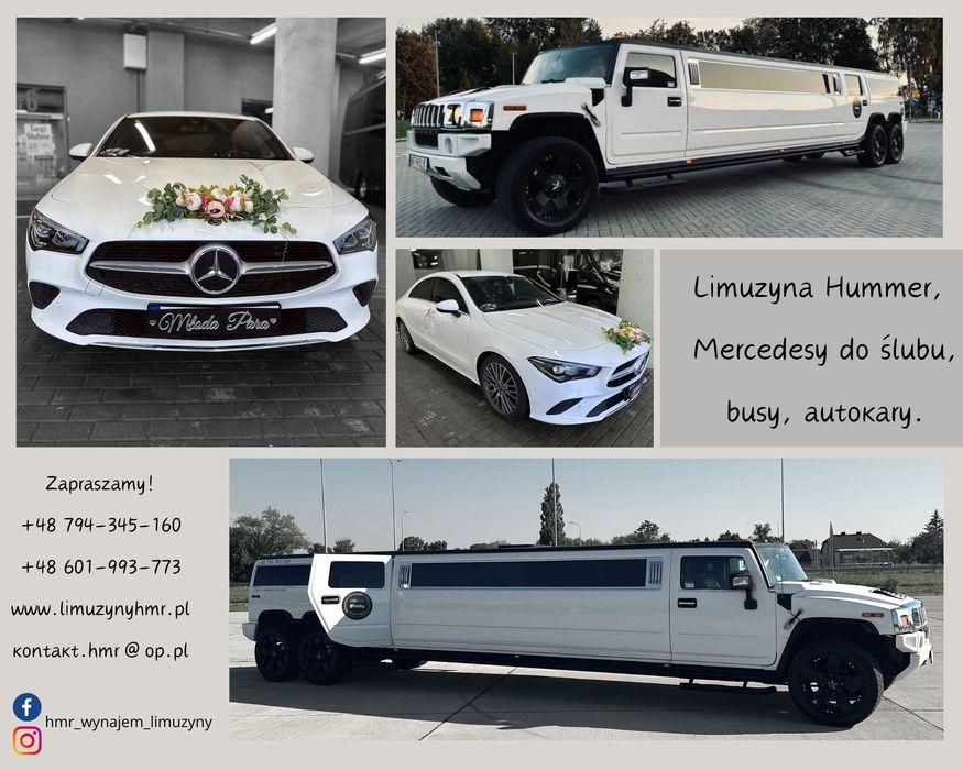 LIMUZYNA Hummer studniówka panieński kawalerski ślub impreza