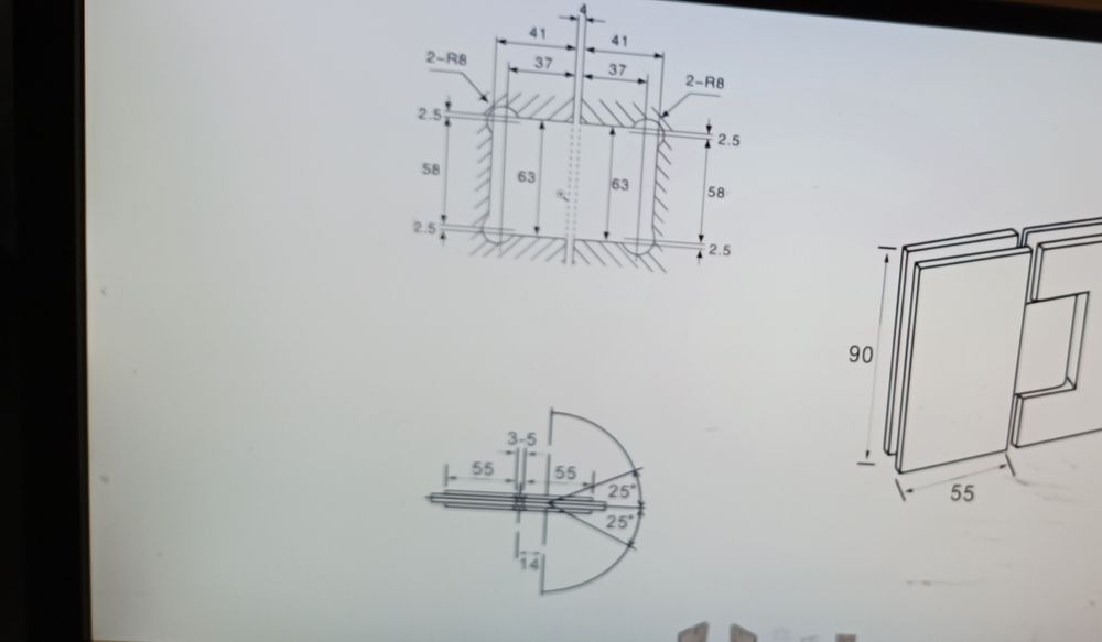 Zawias do kabiny prysznicowej szkło-szkło 8-10mm NOWY PROMOCJA