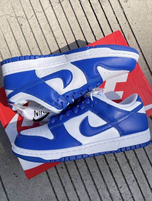 Оригінал Кросівки Nike Dunk Low SP Kentucky Найк данки сині білі роял