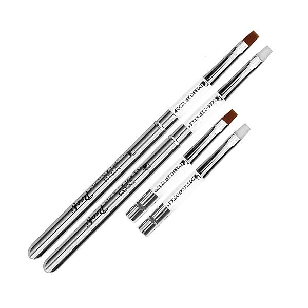 Pędzel do modelowania żelu Classic - rozmiar 6 biały / Bass Cosmetics
