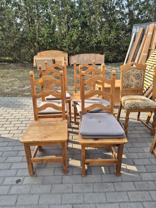 Ładne Krzesla sosnowe 6 sztuk