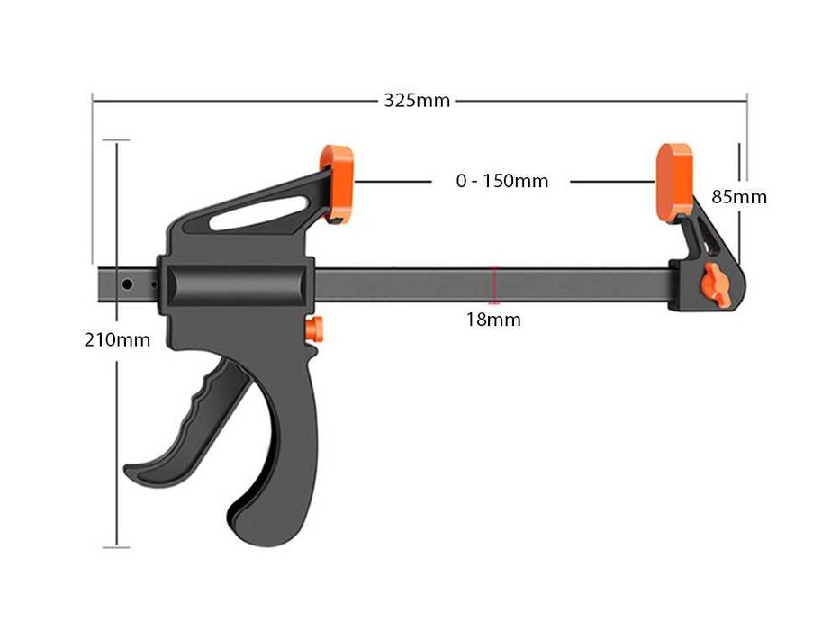 Ścisk zacisk stolarski uchwyt jednoręczny 205mm