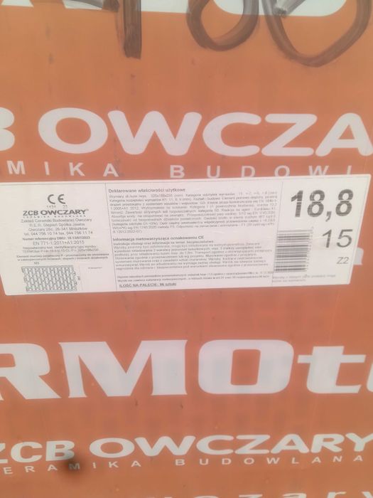 Pustak Ceramiczny na klej Termoton P+W25 "S" z dostawą typ Porotherm