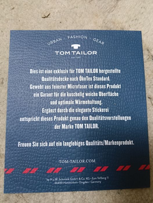 Tom tailor koc narzuta 180 X 200 nowy