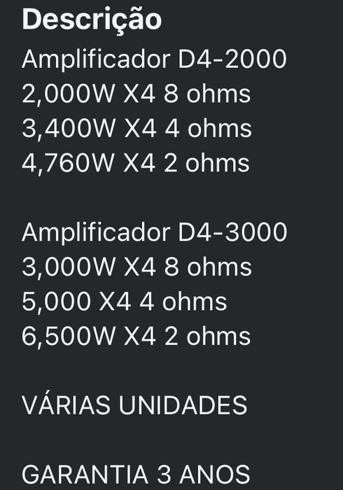 Amplificador D4-2000 / D4-3000