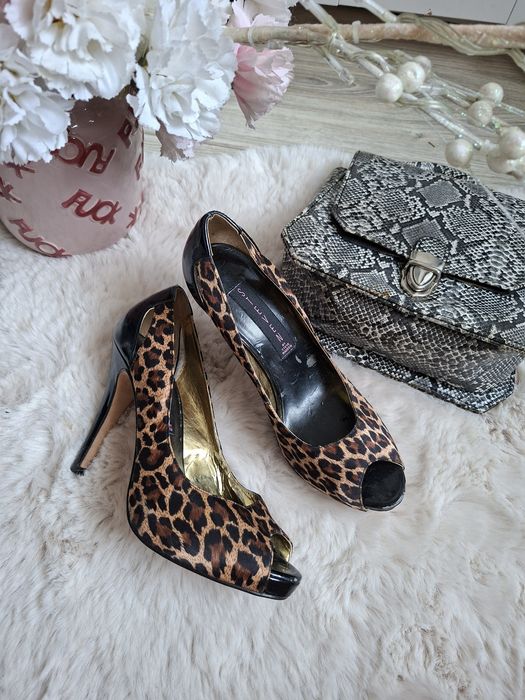 Steve Madden Steven czółenka peep toe panterka r. 38