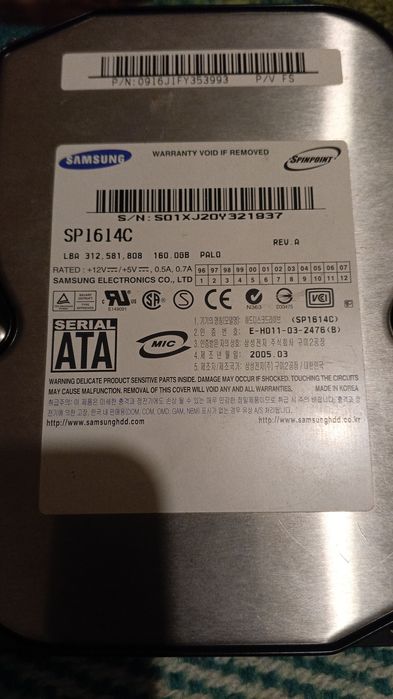 HDD, 160-250-500GB, SSD 240GB, 1 ТБ