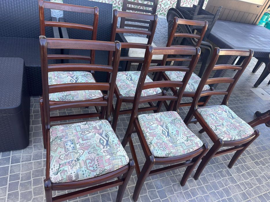 Mesa Jantar Madeira Maciça com 6 cadeiras Incluídas