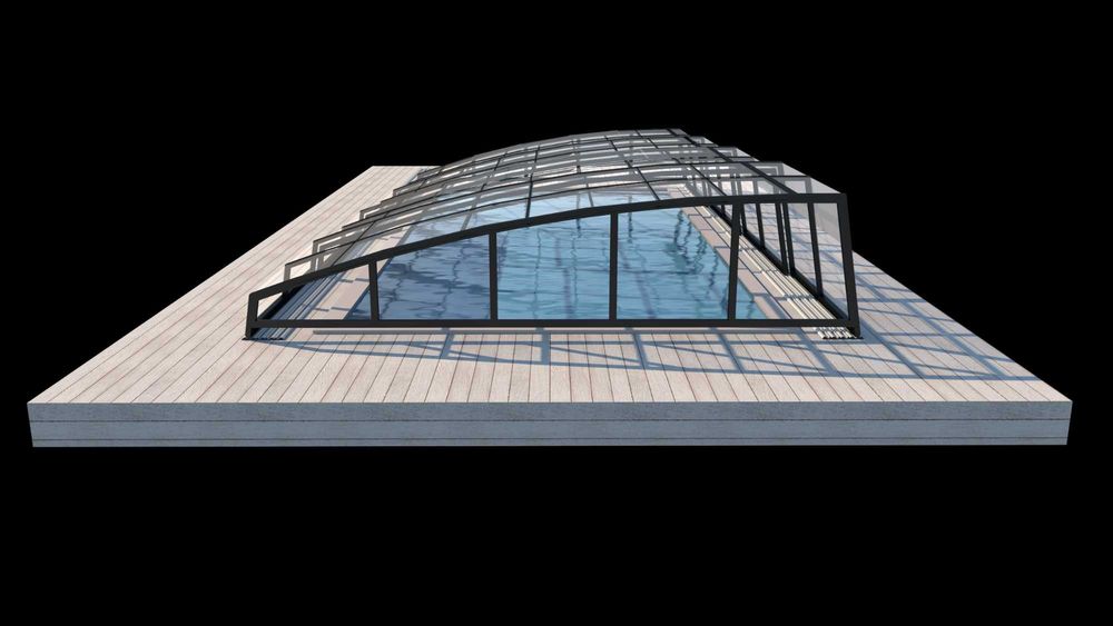 Zadaszenia do basenów, przesuwne z poliwęglanu litego 4mm