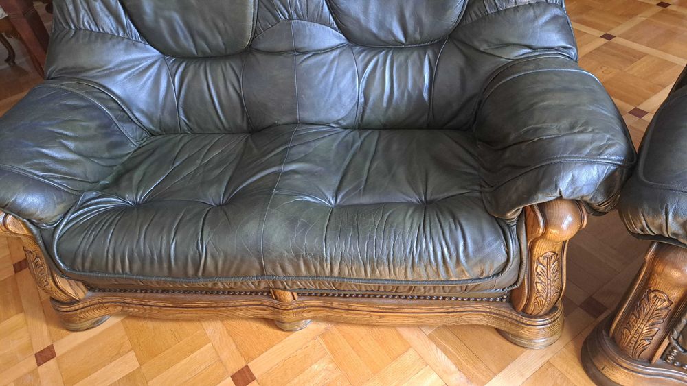 2x sofa + 2x fotele. Skóra naturalna.