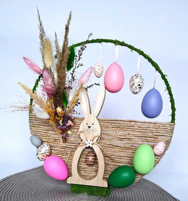 Dekoracja wielkanocna, stroik rękodzieło