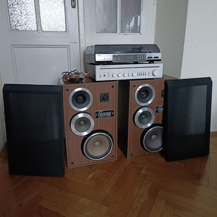Głośniki UNITRA Tonsil zg10c + Harman/kardon amplituner + gramofon AEG