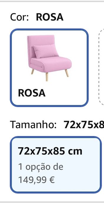 Sofá Cama Solteiro Rosa