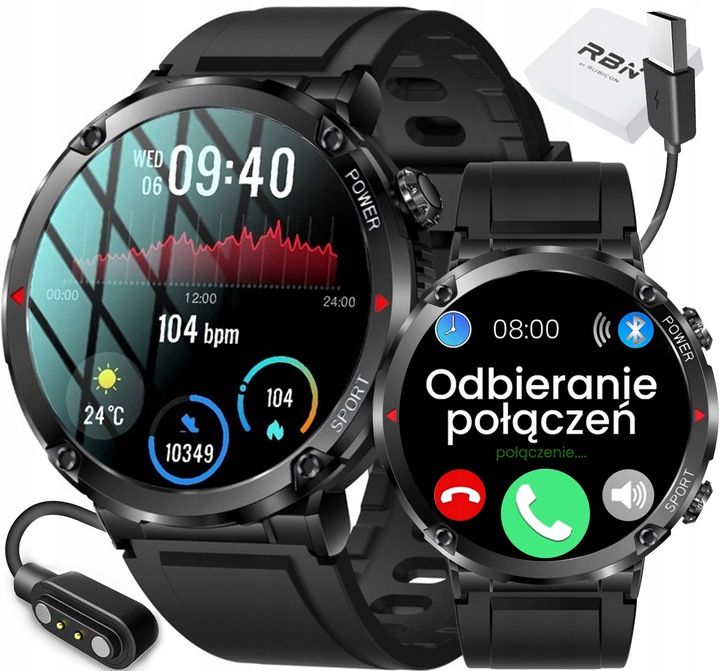 Zegarek Męski Smartwatch Rubicon Rozmowy Kroki Sms