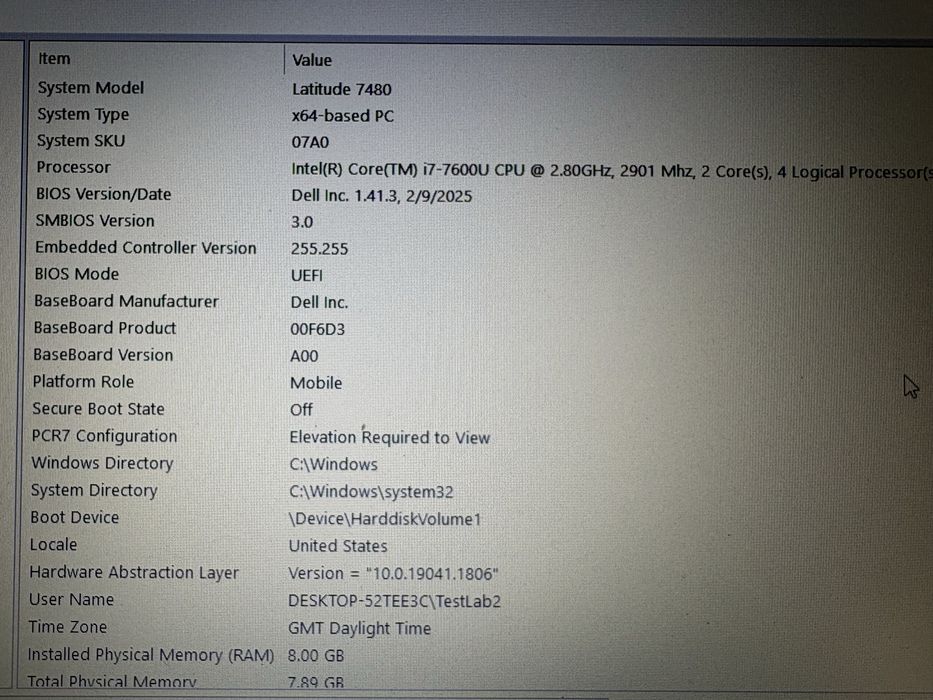 Portátil Dell 7480 i7 8gb