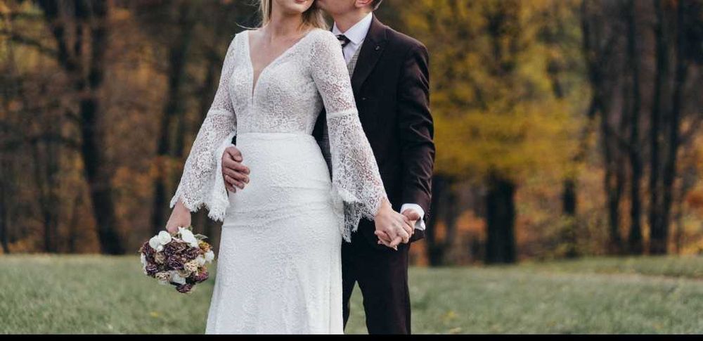 Suknia ślubna Boho M/L Piękna! Okazja!