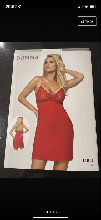 Koszulka nocna donna lulu czerwona s 36