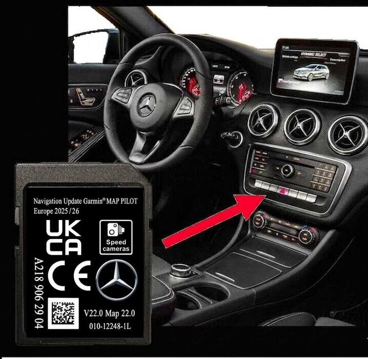 Mercedes , cartao gps Europa 2026 com Aviso de radares