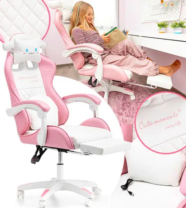 Геймерське крісло Компьютерное кресло З подушками та підставкою