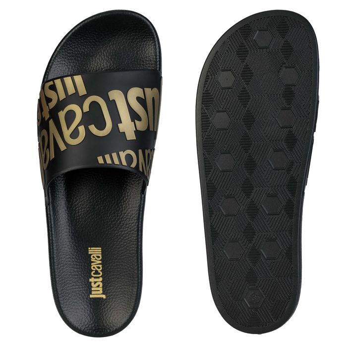 JUST CAVALLI męskie klapki BLACK / GOLD Nowość